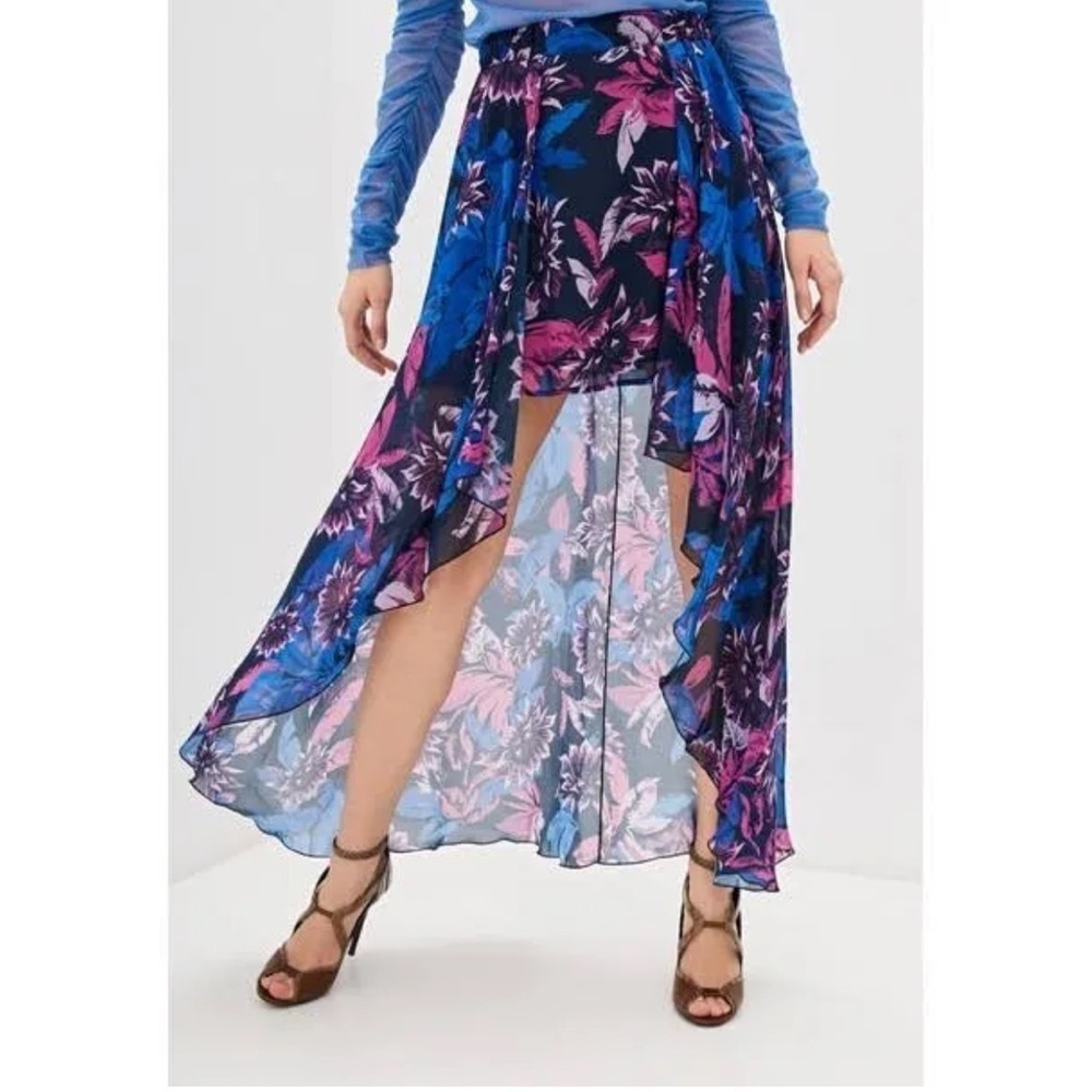 Patrizia Pepe Gonna Tropic Flower Maxi Skirt High Low Hem Sz 42 Us 6 New